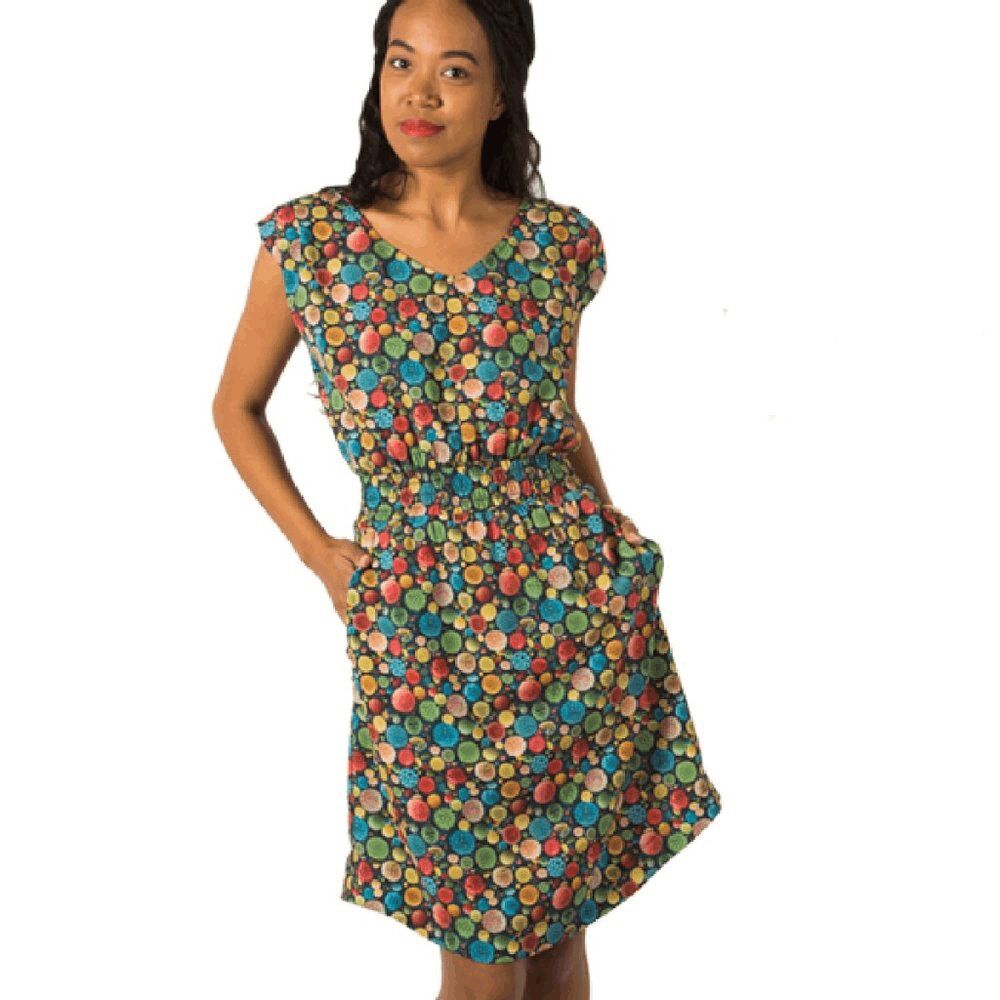 New Betabrand Pollenesian Novelty Print Perfect Dress Small